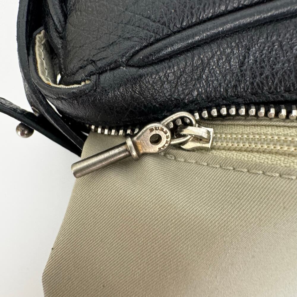 Burberry Horsebit Leather Shoulder Bag Baguette Black with Silver Hardware - Picture 14 of 16